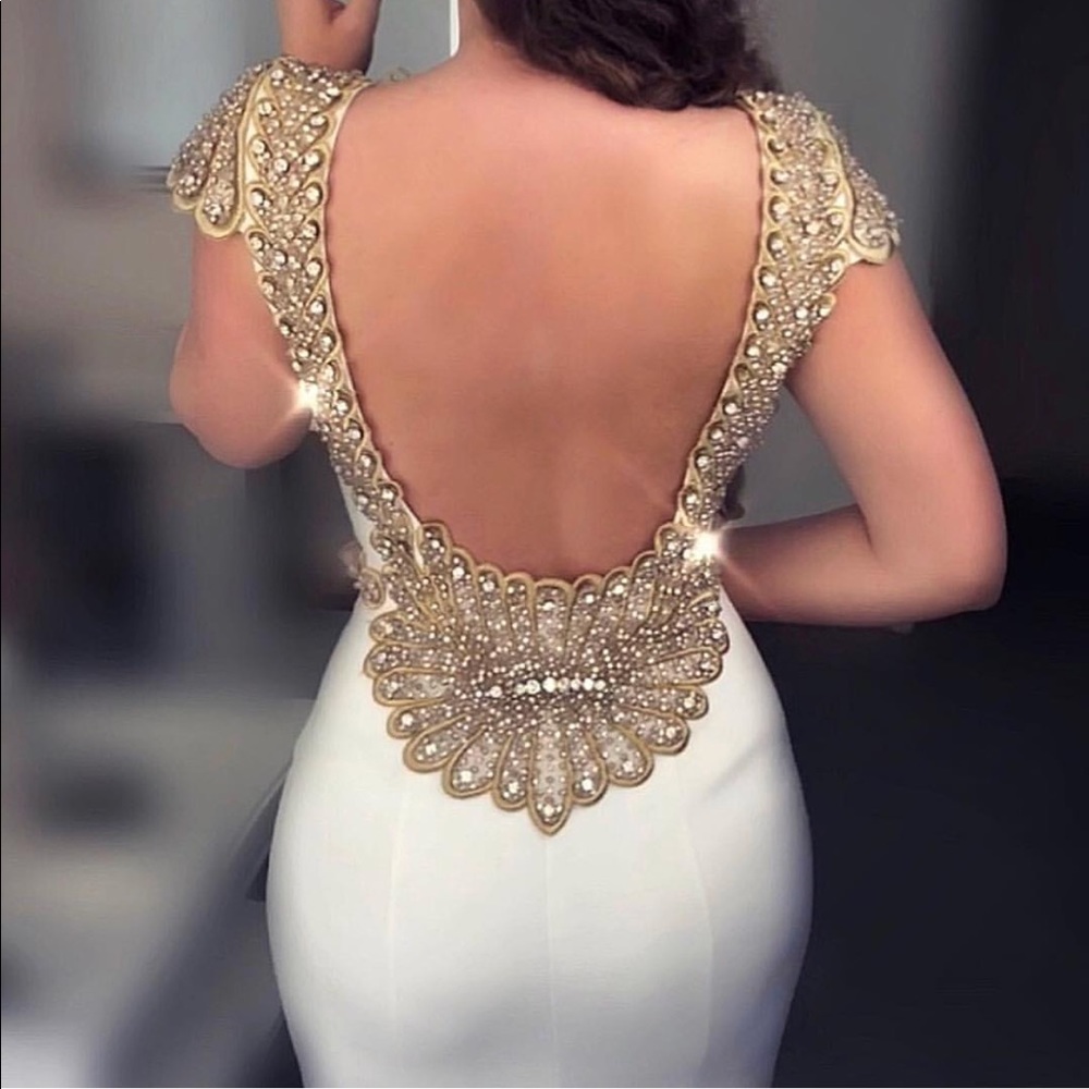 White and gold dress